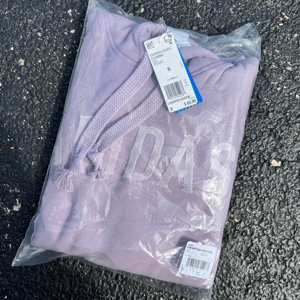 [DU9890] Adidas Originals Women Cropped Hoodie Soft Vision Pink [NWT]